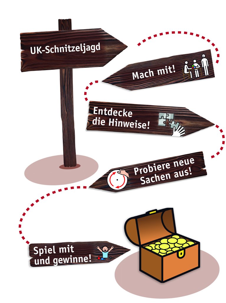 Rund 100 Beschäftigte machten bei der UK-Schnitzeljagd mit und lernten dabei verschiedene UK-Hilfsmittel kennen. 